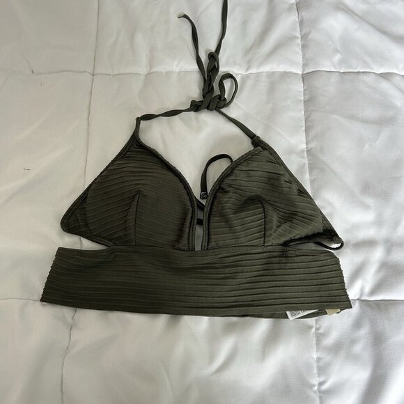 Michael Kors Womens Medium M Accented Green Bikini Top Swimwear Swimsuit - Picture 1 of 6